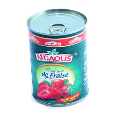 Pot de Confiture de Fraise Ngaoues 400 G, un délice incontournable pour les amateurs de confiture.