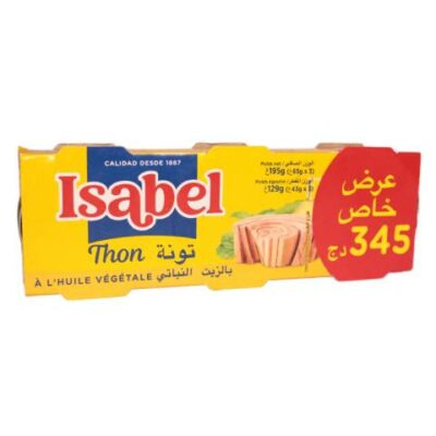 Triplette de thon en morceaux à l'huile Isabel 195G