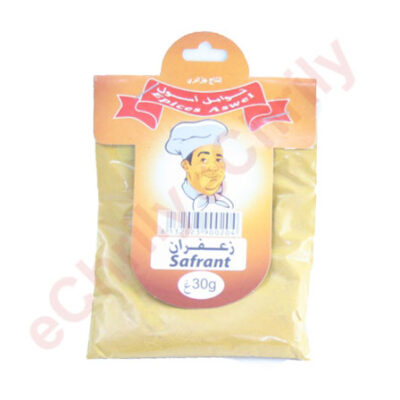 Safran en poudre , idéal pour chorba, tajines, riz et plats traditionnels algériens. Disponible sur eChrily courses par internet avec livraison en Algérie.